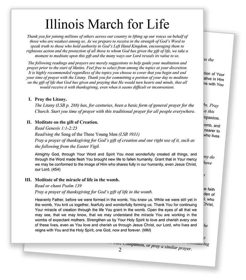Link to Illinois March for Life Devotional Guide